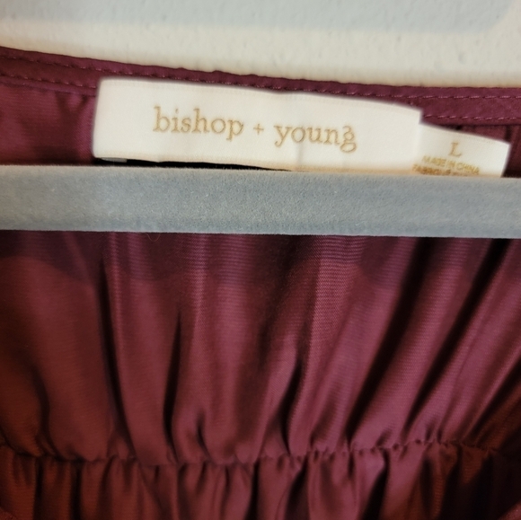 Bishop +Young by Anthro Maya blouse maroon cropped festival event top Size Large - Picture 6 of 10